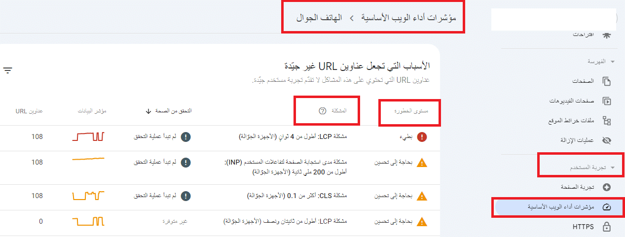 مؤشرات اداء الويب