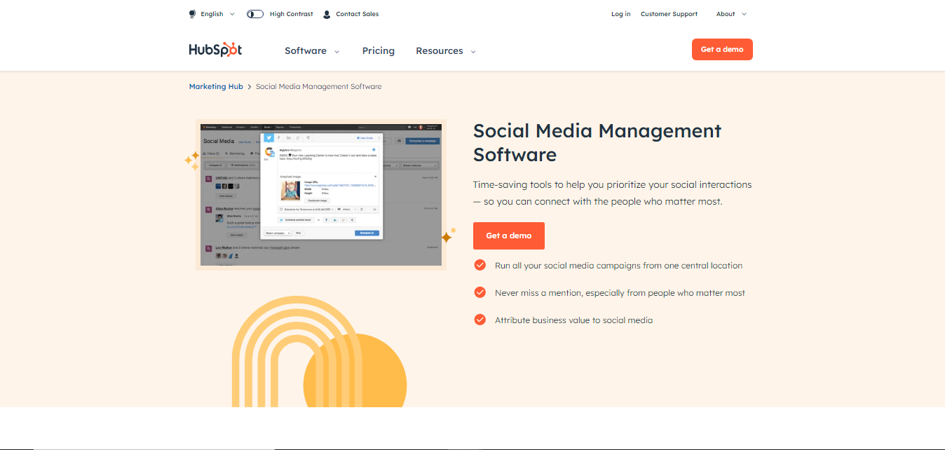أفضل أدوات ادارة منصات التواصل الاجتماعي hupspot